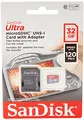 Produktbild: SanDisk Ultra 32GB microSDHC Memory Card + SD Adapter with A1 App Performance Up to 120MB/s, Class 10, UHS-I