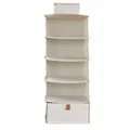 Produktbild: Love IT Store IT - Premium - Hängeregal für den Kleiderschrank - Schrank Organizer aus Stoff - Verstärkt mit Holzplatte - 4 Fächer und 1 Schublade - Beige - 30x30x75 cm