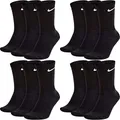 Produktbild: Nike Socken Herren Damen Lang Weiß Grau Schwarz Tennissocken 12 Paar Sportsocken Sparset Größe 34 36 38 40 42 44 46 48 50, Größe:46-50, Farbcode + Farbe:A52 12 Paar schwarz