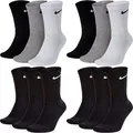Produktbild: Nike Socken Herren Damen Lang Weiß Grau Schwarz Tennissocken 12 Paar Sportsocken
