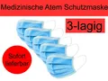 Produktbild: 25 Stück medizinisch 3 lagig Mundschutz Mund Atem Schutzmaske OP Maske BFE >98%