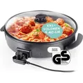 Produktbild: GOURMETmaxx Party-Pfanne elektrisch 1500W schwarz mit Deckel - Schwarz