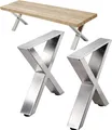 Produktbild: DanDiBo 2x Bankgestell Edelstahl 43 x 40 cm Bank Füße Bankbeine 96677 Bankkufen Couchtisch Tisch Beine Tischgestell