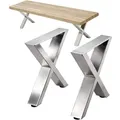 Produktbild: Dandibo 2x Bankgestell Edelstahl 43 X 40 Cm Bank Füße Bankbeine 96677 Bankkufen Couchtisch Tisch Beine Tischgestell