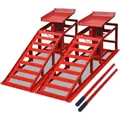 Produktbild: Auffahrrampe Rampe PKW Höhenverstellbar Hydraulisch 2T 2 Stk. Rot Stahl vidaXL
