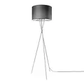 Produktbild: Paco Home Stehleuchte Wohnzimmer Dreibein Stoffschirmlampe Standleuchte Tischlampe Textil Schirm E27 Nachtlicht Skandi, Farbe:Schwarz (Ø45.5 cm), Leuchtenart/Farbe:Stehleuchte-Grau - Typ 1