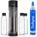 Produktbild: Sodapop Wassersprudler Logan, schwarz, mit 3 Glasflaschen und 1 Zylinder