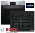 Produktbild: Bosch Gasherd Gas Herdset Autark Set Teleskop Backofen Umluft + GAS Kochfeld Hartglas