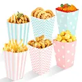 Produktbild: Siumir Popcorn Tüten 48 Stück, Rosa und Blau Kleine Popcorntüte Party Papiertüte Snacks Candy Behälter Streifen Popcorntüten für Filmabend, Geburtstagsfeier, Weihnachten