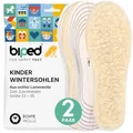 Produktbild: biped 2 Paar Kinder Lammwoll Natur Latex Wintersohlen - zum Zuschneiden - extra dicke Einlegesohlen - wärmende Wollsohlen für Kinderschuhe und Stiefel z2738