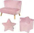 Produktbild: roba® Kindersitzgruppe Lil Sofa, (Set, 3-tlg), bestehend aus Kindersofa, Kinderhocker und Dekokissen in Sternform