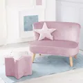 Produktbild: Roba Kids Lil Sofa Set mittel (Sofa + Hocker + Kissen) Style Rosa Mauve