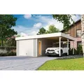 Produktbild: Lasita Maja Holzgarage Bahamas mit Schwingtor Lichtgrau 660 cm x 540 cm