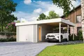 Produktbild: Garage Pultdach 44 mm Bahamas mit Schwingtor  grau 680x560 cm Lasita