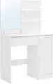 Produktbild: Schminktisch mit Spiegel, 1 Schublade, 2 Regalen und Aufbewahrungsschrank - L80 x H132 cm