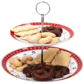 Produktbild: MamboCat Weihnachtstraum Etagere I Ø27cm I 2-stöckige Porzellan-Etagere für Weihnachten, Advent & Nikolaus I weihnachtlicher Keks-Ständer mit 2 Etagen I Servierplatten für Cupcakes, Kuchen, & Co