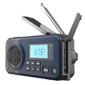 Produktbild: Acta Berg Kurbelradio | Notfallradio mit Kurbel & 5000 mAh Akku | Solar Radio mit Weltempfänger | Handkurbel Blackout Notfallausrüstung | Als Taschenlampe & Ladegerät, AM/FM/SW, mit USB, Blau