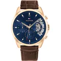 Produktbild: Herrenuhr TOMMY HILFIGER BAKER 1710453 Multifunktion Leder Braun Blau