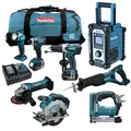 Produktbild: 12tlg. MAKITA 18V Profi Akku Werkzeug Set + DST221 RMJ Akku-Tacker RFE RME Y1J Z