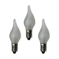 Produktbild: Hellum Ersatz-Kerzen für Schwibbogen, 3 Stück 16V 3W Riffelkerze für Weihnachtsbaum Kerzen Lichterketten innen mit 15+16 Brennstellen, Birnen für Lichterbogen E10/ 16V/ 3W/ 22Lumen 922035