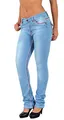 Produktbild: ESRA Damen Jeans Jeanshose Damen Hose Straight Leg Dicke Naht Jeanshosen Damenjeans bis große Größen J755