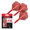 Produktbild: Target Darts K Flex Integrated Dart Flights and Shafts, Nr.6 Rot (Short) | 3er Pack K-Flex - No6, Kflex All In One Moulded Dart Flight & Stem | Professionelles Dart Zubehör