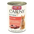 Produktbild: animonda Carny Katzen Nassfutter Kitten Rind + Pute (12 x 400g), Kitten getreidefreies Katzennassfutter ohne Zucker für wachsende Kätzchen bis 1 Jahr, mit frischen Zutaten
