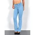 Produktbild: ESRA Bootcut-Jeans Bootcut Jeans Damen High Waist Stretch Wide Leg Jeans bis Übergröße B1 Damen Bootcut Jeans High Waist Damen Schlaghose Jeans weites Bein Hose blau 36
