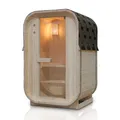 Produktbild: Artsauna Fasssauna Nolvik S, Outdoor-Sauna aus Fichtenholz, 3,6 kW Ofen, LED, Komplettset mit Sanduhr, Eimer & Thermometer, Winterfest, Cube Design