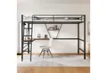 Produktbild: OKWISH Metallbett Hochbett mit L-förmigem Schreibtisch & integriertem Regal (mit L-förmigem Schreibtisch und einem Regal, 90x200 cm, platzsparend für optimale Raumnutzung), Ohne Matratze – die perfekte Lern- und Schlafeinheit fürs Kinderzimmer