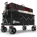 Produktbild: Sekey XXXL Bollerwagen Faltbar 300L 200KG Belastbar, Faltbarer Bollerwagen 17x10 cm Extra Breite Reifen Alle Gelände, Patentiert Klappbar aus Vier Richtungen, XXXL-Super 4013, Schwarz