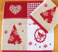 Produktbild: 2x Handtücher Weihnachten Kracht Frottee Küche Tücher Herz Vogel Baum Schnee