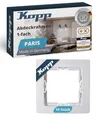 Produktbild: Kopp PARIS 1-fach Abdeckrahmen in Arktis-Weiß - 10 Stück - 83 x 83 x 9,5 mm - Rahmen für Steckdosen & Schalter - Stilvoller Steckdosenrahmen aus Kunststoff - Hochwertiger Lichtschalter-Rahmen