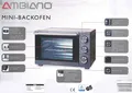Produktbild: AMBIANO Mini Backofen 1200W Pizza Umluft Miniofen Ofen Garraumvolumen 15 L Timer