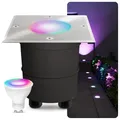 Produktbild: SSC-LUXon MADON Außen Bodeneinbauleuchte LED mit WiFi Smart GU10 RGBW kompatibel mit Alexa, Siri & Google - Bodenleuchte befahrbar