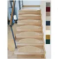 Produktbild: Kettelservice-Metzker Stufenmatten Emphoria Halbrund beige I weiche Shaggy Treppenmatten I 15 Stück