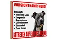 Produktbild: Roomando Holzbild Holzschild Vorsicht Kampfhund 30x20cm betreten eigenes Risiko