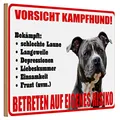 Produktbild: Holzschild Vorsicht Kampfhund 30x20cm betreten eigenes Risiko