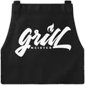 Produktbild: MoonWorks Herren Grillschürze Grillmeister Schürze Küchenschürze Baumwolle mit Tasche schwarz unisize