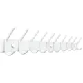 Produktbild: TOJ Living Wandgarderobe – 20 Haken – 78 cm – Edelstahl – Weiß – Hakenleiste