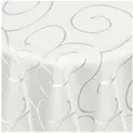 Produktbild: DecoHomeTextil Heimtextilmanufaktur Tischdecke Kringel Circle Tafeldecke Ornamente Damast Tischdecke weiß Oval 135 x 180 cm