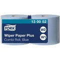Produktbild: Tork Putztuchrolle Advanced, 130052, W1 u. W2, Zellstoff, blau, 2-lagig, 750 Blatt à 23,5 x 34 cm, perforiert, 2 Rollen