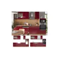Produktbild: Vicco Küchenzeile Küchenblock Einbauküche Fame-Line Eiche Bordeaux Rot 300 cm modern Küchen Schränke Schubunterschrank Unterschrank Spülenunterschrank Hängeschrank Mikrowellenschrank Geschirrspülerblende