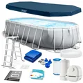 Produktbild: Intex Frame Pool 610x305x122 cm Set mit Filterpumpe Leiter Abdeckplane Matte