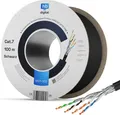 Produktbild: hb-digital CAT 7 Außen Verlegekabel 100m Installationskabel S/FTP PE AWG23