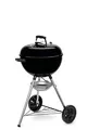 Produktbild: Weber Original Kettle E-4710 Holzkohlegrill/Porzellanemaillierter Deckel und Kessel, 47 cm Grillfläche, One-Touch-Reinigungssystem, Deckelthermometer, Dreibein-Ständer und Räder, Schwarz
