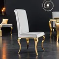 Produktbild: Design Stuhl MODERN BAROCK grau Samt goldene Stuhlbeine Esszimmerstuhl Samtstuhl