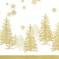 Produktbild: Home Fashion, Tree and Snowflakes gold, Cocktail-Servietten aufgefaltetes Maß 25 cm x 25 cm, im Viertelfalz, 20 Stück pro Pack