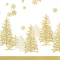 Produktbild: 20 kleine Cocktailservietten Tree and Snowflakes gold Bäume Schneeflocken 25x25