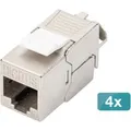 Produktbild: CAT 6A Keystone Modul geschirmt werkzeugfrei 4 Stk., Keystone-Modul